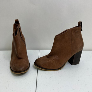 BP Lance Lea Booties‎ 8 M Brown Block Heel Ankle Boots Leather Zip Nordstrom